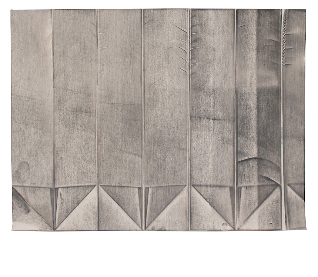 Folded Drawing #1, 2016, graphite on Terraskin, 9 x 12 in