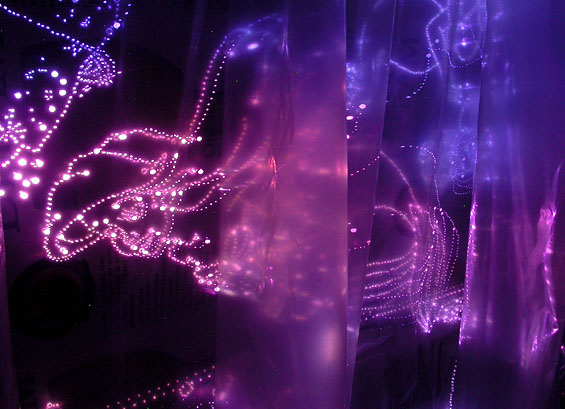 The First Occupation, 2005, detail (back of screen, light passing through polypropylene curtain)
